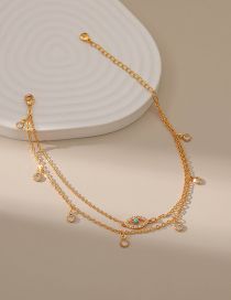 Fashion Gold Color Color Copper Gold Plated Zirconia Eye Anklet