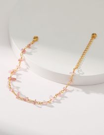 Fashion Pink Copper Gold Plated Irregular Crystal Bracelet