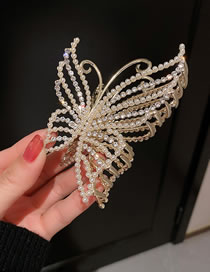 Fashion Rhinestone Pearl Alloy Diamond Pearl Butterfly Grip