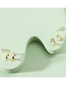 Fashion Gold Color Metal Diamond Geometric Earrings Set
