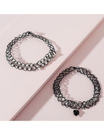 Fashion Black Alloy Geometric Braided Necklace