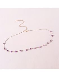 Fashion Purple Metal Amethyst Head Waist Chain