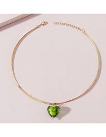 Fashion Gold Glazed Love Flat Snake Chain Necklace