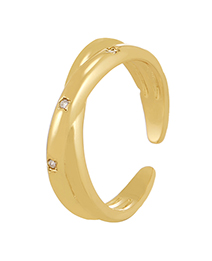 Fashion White Copper Set Zircon Cross Ring