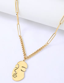 Fashion Gold Color Stainless Steel Face Necklace