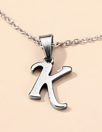 Fashion Letter K Stainless Steel Openwork Alphabet Necklace