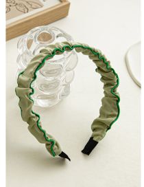 Fashion Edge Green Headband Two-tone Fabric Crinkled Headband