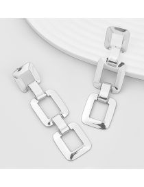 Fashion Silver Alloy Multilayer Square Earrings