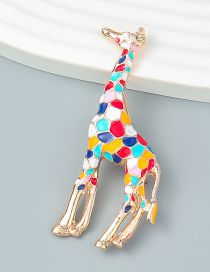 Fashion Giraffe Alloy Drip Oil Giraffe Brooch
