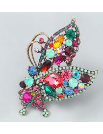 Fashion Butterfly Alloy Diamond Butterfly Brooch