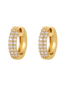 Fashion Gold-4 Copper Set Zircon Geometric Earrings