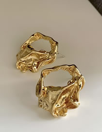 Fashion 21#gold Color Metal Geometric Stud Earrings