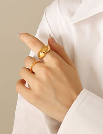 Fashion Gold Coloren Ring Titanium Gold Plated Glossy Hoop Ring