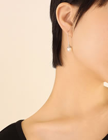 Fashion Steel White Pearl Earrings Titanium Gold Plated Imitation Pearl Stud Earrings