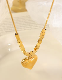 Fashion Gold Color Titanium Steel Heart Snake Bone Chain Necklace