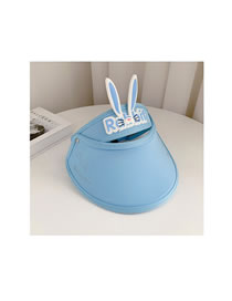 Fashion Blue Geometric Big Brim Cartoon Rabbit Ears Empty Top Hat