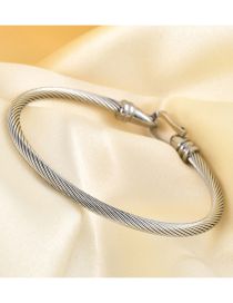 Fashion Steel Color Titanium Horseshoe Lock Bracelet