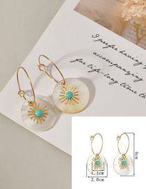 Fashion Olbe267 Stainless Steel Turquoise Geometric Earrings