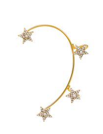 Fashion 39 Gold Color J Section Left Alloy Diamond Butterfly Ear Cuff