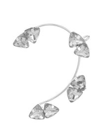 Fashion 03a Silver Color Left Alloy Diamond Butterfly Ear Cuff