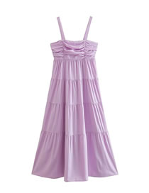 Fashion Purple Solid Color Suspender Dress