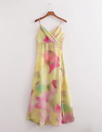 Fashion Tie Dye Satin Tie-dye Print Maxi Dress