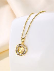 Fashion Z Titanium Diamond 26 Letter Necklace