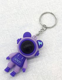 Fashion Purple Soft Rubber Cartoon Lightning Bear Keychain
