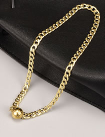Fashion Gold Titanium Steel Gold Plated Ball Chain Necklace