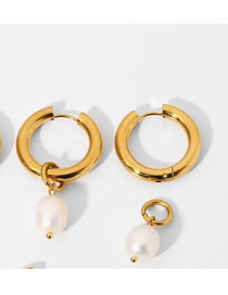 Fashion Gold Titanium Gold Plated Pearl Earrings