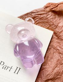 Fashion Purple Powder Acrylic Two-color Glitter Bear Mobile Phone Airbag Bracket