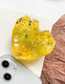 Fashion Yellow Acrylic Epoxy Love Three-dimensional Sequins Mobile Phone Airbag Holder