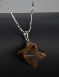 Fashion 5# Pure Copper Polygon Crystal Necklace