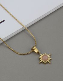 Fashion Pink Necklace Titanium Eight-pointed Star Necklace
