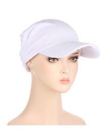 Fashion White Polyester Wide Brim Sun Hat