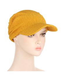 Fashion Turmeric Polyester Wide Brim Sun Hat