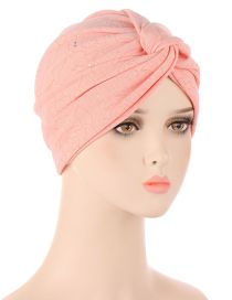 Fashion Pink Polyester Powdered Knotted Toe Cap