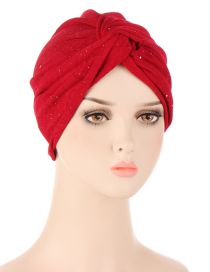 Fashion Dark Red Polyester Powdered Knotted Toe Cap