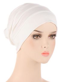 Fashion White Four-bar Milk Silk Brushed Headgear