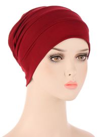 Fashion Red Wine Four-bar Milk Silk Brushed Headgear