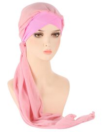 Fashion Pink Polyester Chiffon Long Tail Toe Cap