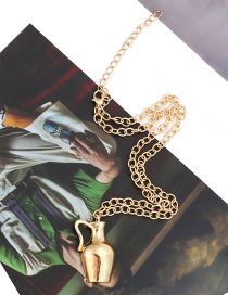 Fashion Gold Color Metal Vase Necklace