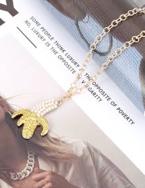 Fashion Gold Color Alloy Diamond Banana Necklace