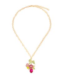 Fashion Gold Color Alloy Fancy Diamond Floral Necklace