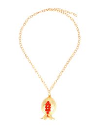 Fashion Gold Color Alloy Inlaid Rice Bead Pomegranate Necklace