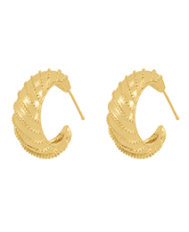 Fashion Gold Copper Thread C-shaped Stud Earrings