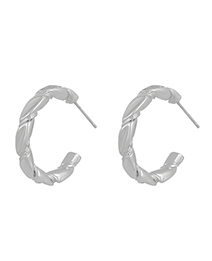 Fashion Silver Copper C-shaped Stud Earrings