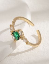 Fashion Gold Copper And Diamond Geometric Ring