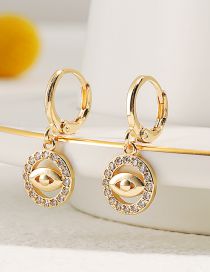 Fashion Gold Copper Gold Plated Eye Earrings
