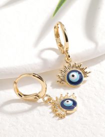 Fashion Blue Pure Copper Eye Earrings